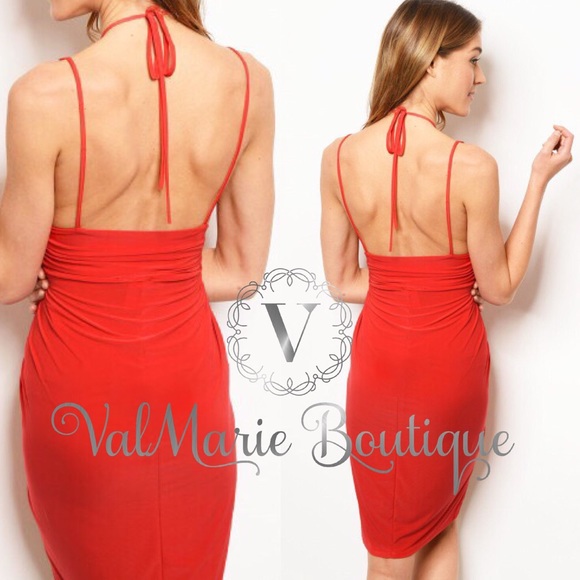 Apple Red Mini Bodycon Dress - Picture 2 of 2